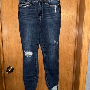 Judy Blue Dark Wash Distressed Skinny Jeans